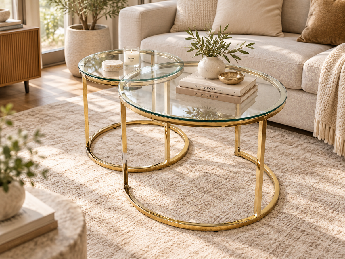 Halo Glass Coffee Table Set