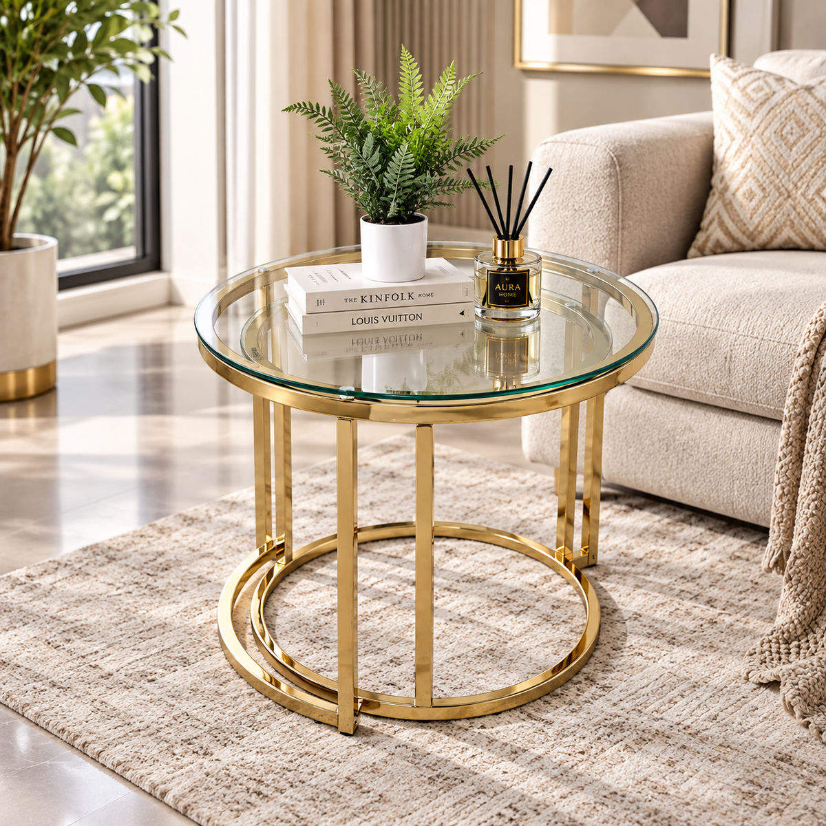 Halo Glass Coffee Table Set