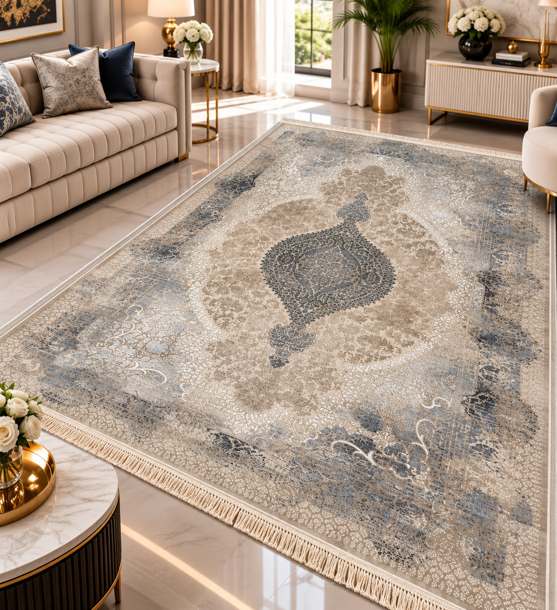 Mehr Persian Rug – Luxury Vintage Medallion Design | QPF 112