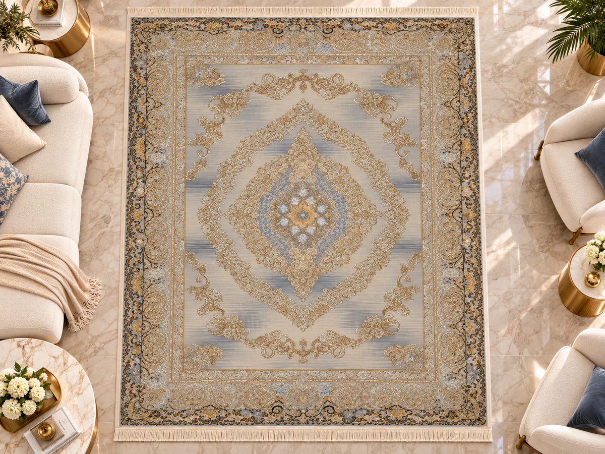 Parvaz Persian Rug – Luxury Traditional Medallion Design | QPF 113