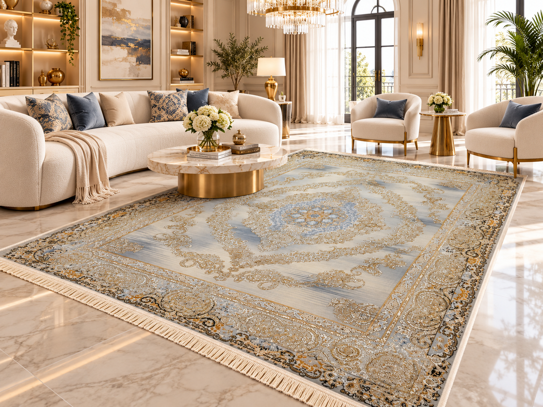 Parvaz Persian Rug – Luxury Traditional Medallion Design | QPF 113