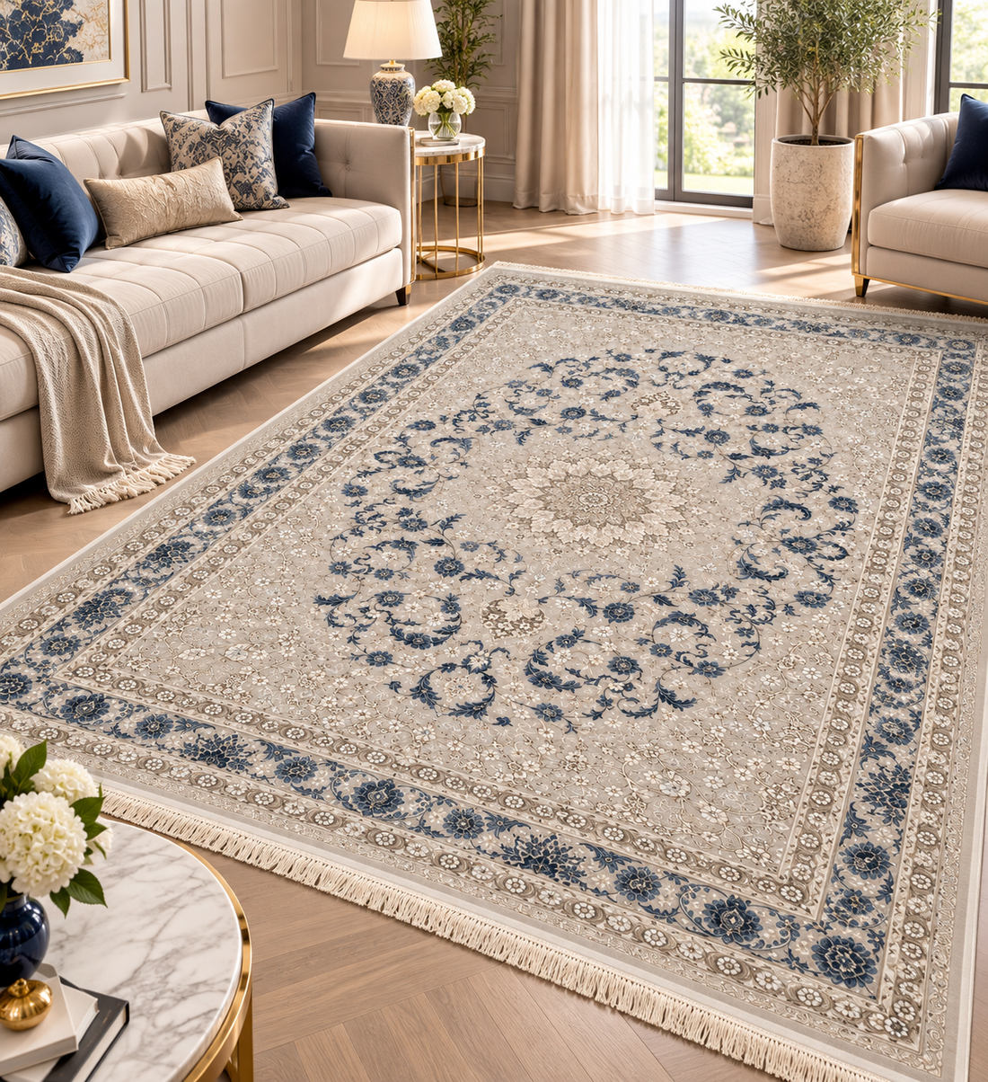 Shahrazad Persian Rug – Luxury Classic Medallion Design | QRF 114