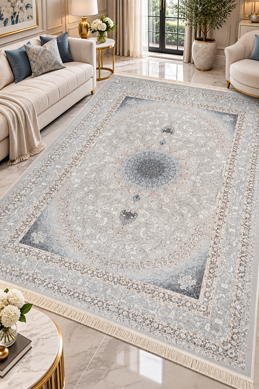 Darya Persian Rug – Luxury Floral Medallion Design | QPF 115