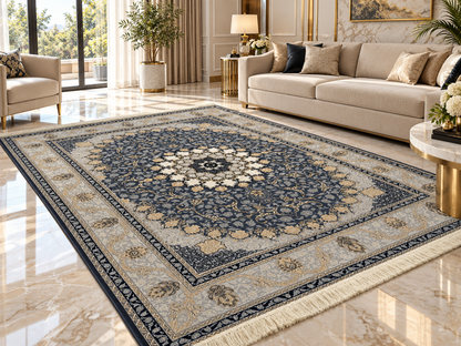 Isfahan Persian Rug – Luxury Floral Medallion Design | QRF 103