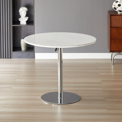 Rosy Brown Luxe Folding Round Dining Table – Silver Chrome, Gold Chrome &amp; Matt Black