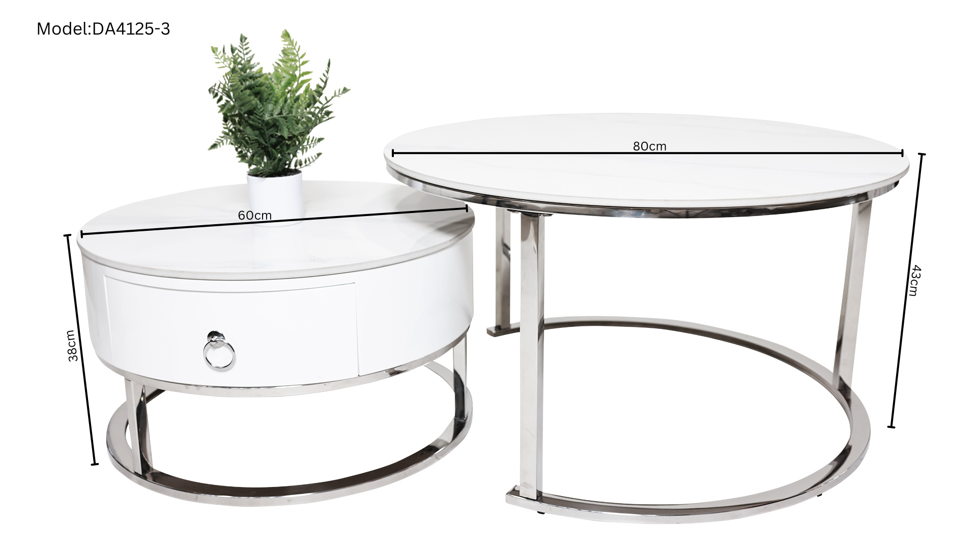 Opal Nesting Coffee Table-Silver