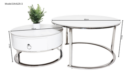 Opal Nesting Coffee Table-Silver