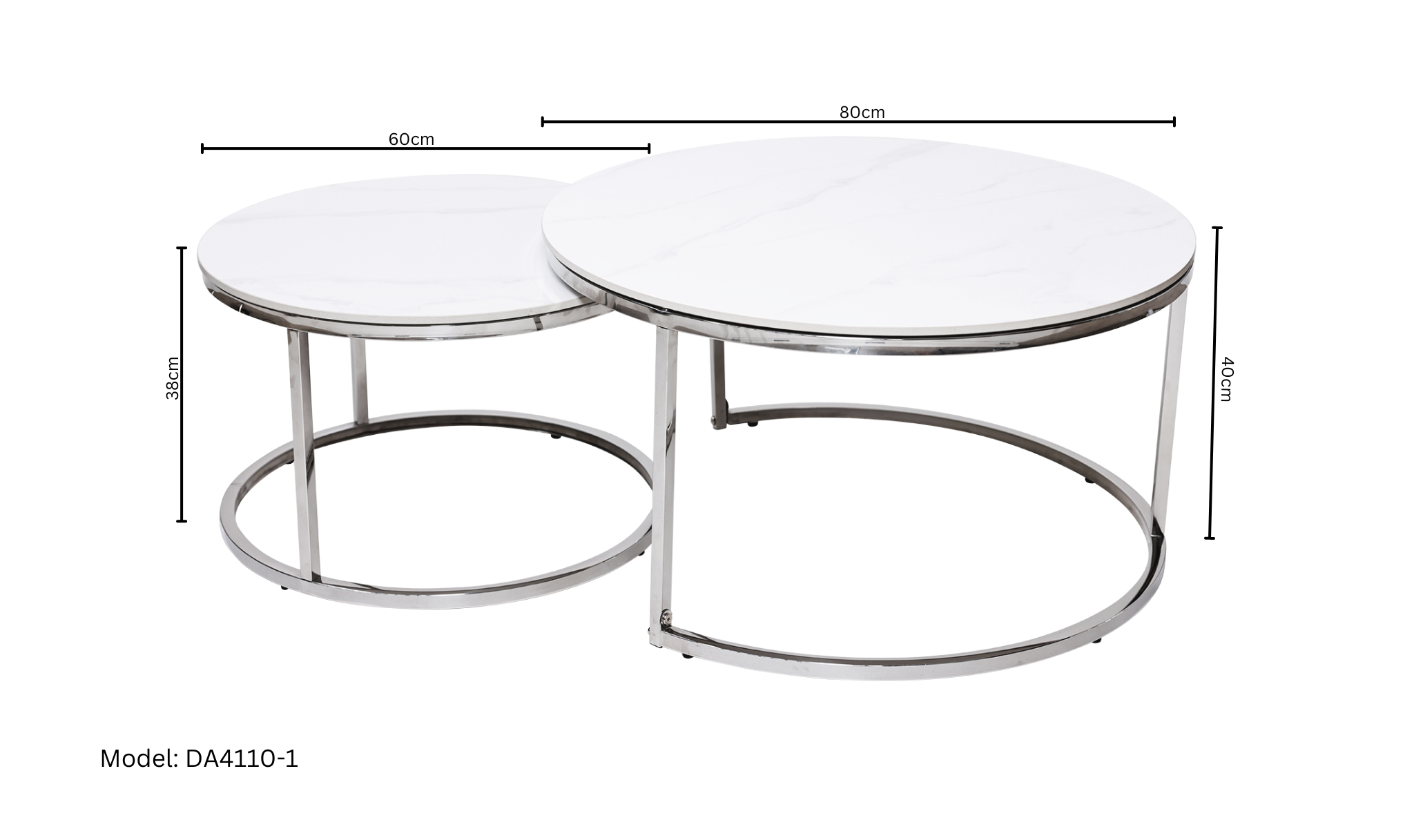 NOVA COFFEE TABLE-SILVER CERMIC