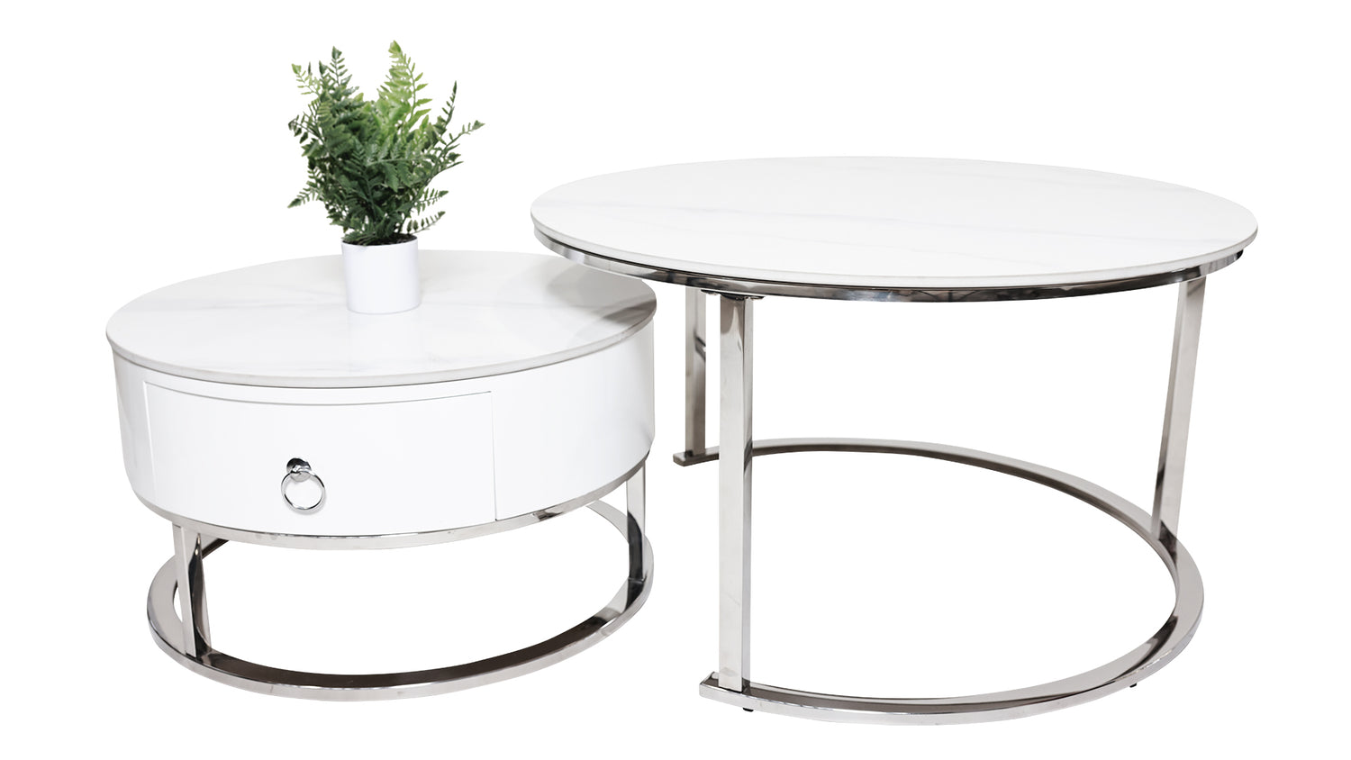Opal Nesting Coffee Table-Silver