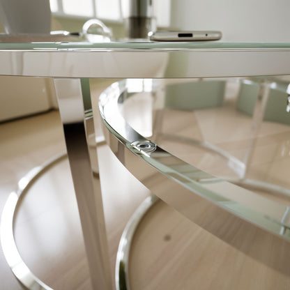 NOVA COFFE TABLE-SILVER GLASS