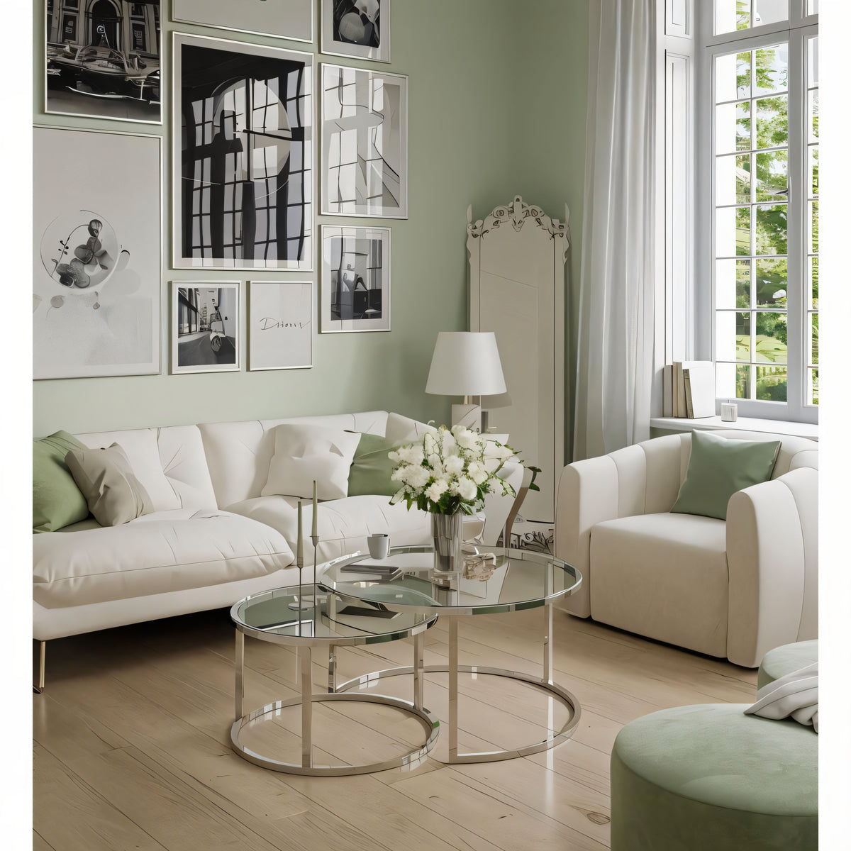 Dark Gray Veyra Nesting Coffee Table Set