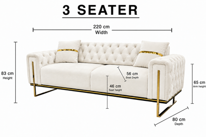 White Smoke King Sofa Set