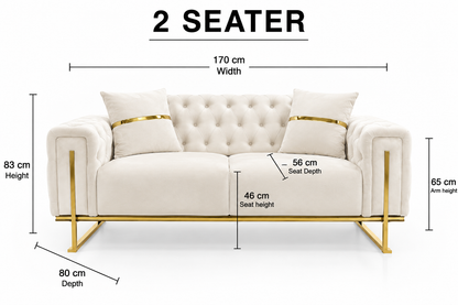 White Smoke King Sofa Set