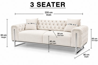 White Smoke King Sofa Set