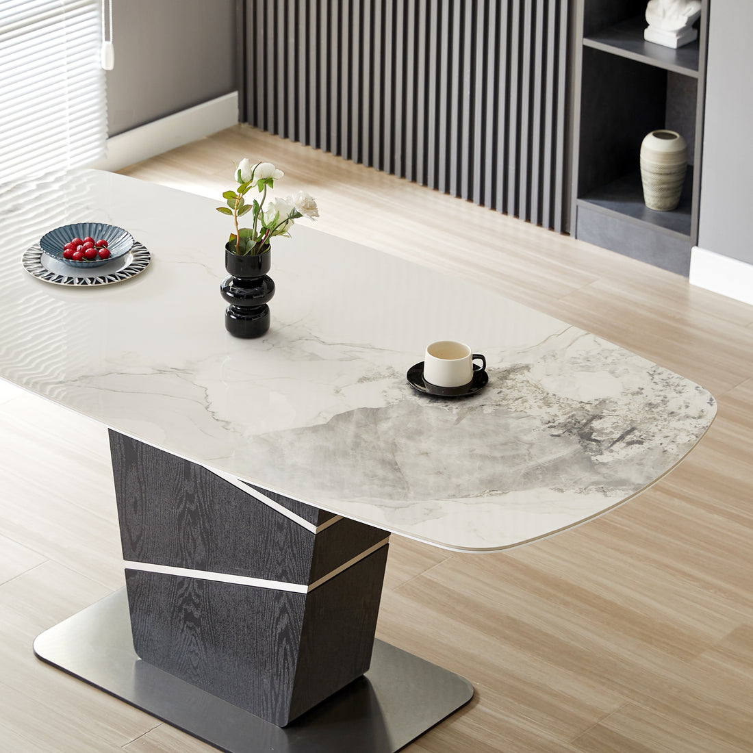 King Marble Dining Table Oval