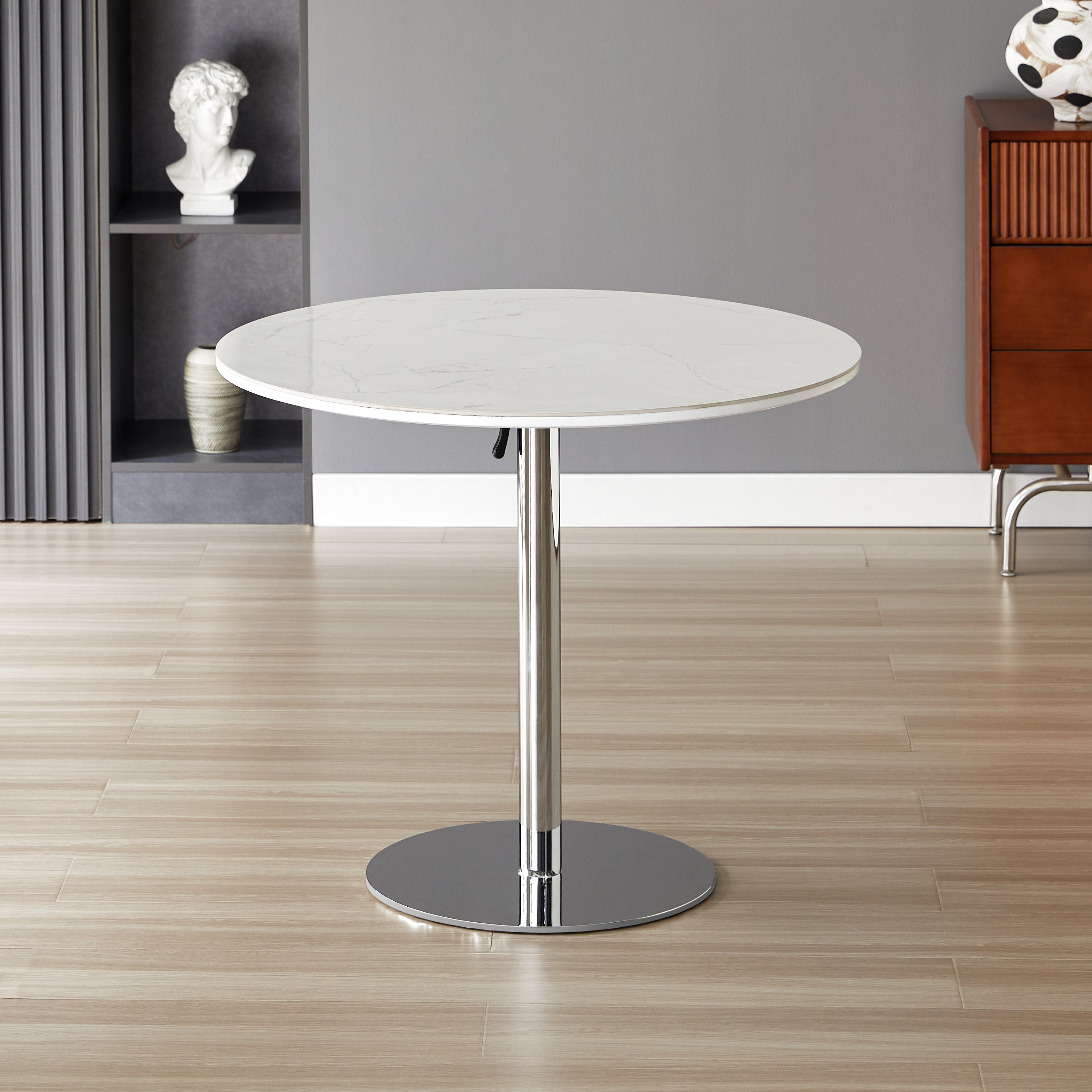 LUXE DINING SET-VELVET-BEIGE-SILVER