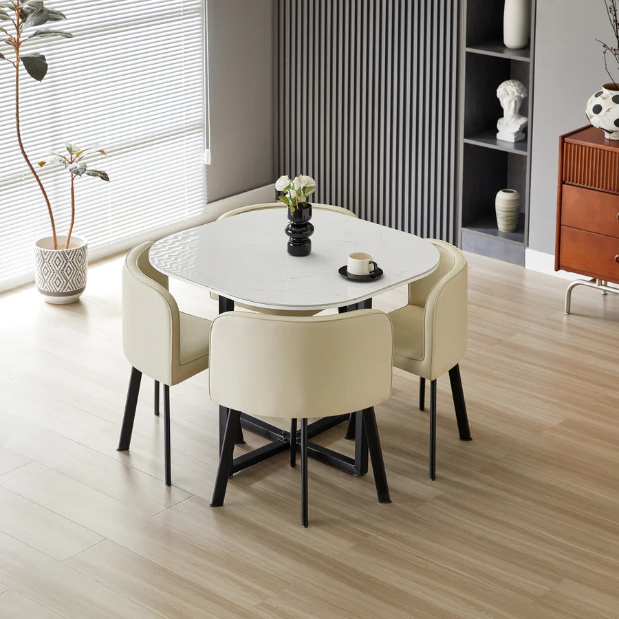 Lavender Oliver 90cm Square Nesting Dining Table Set