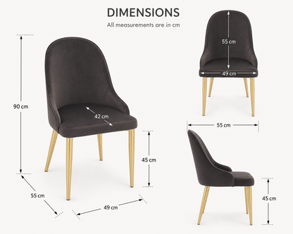 CLARA DINING TABLE SET - GOLD