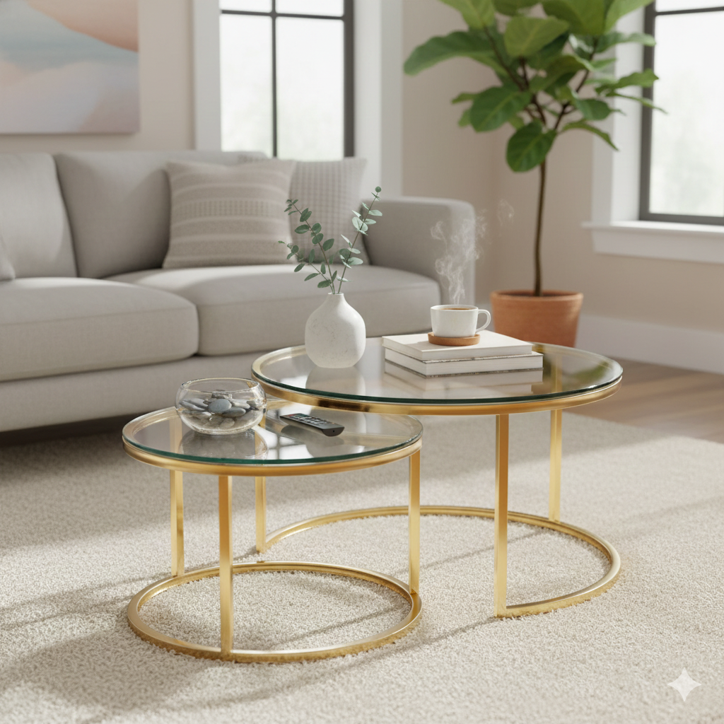 Light Gray Veyra Nesting Coffee Table Set