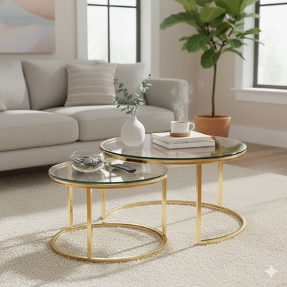 Light Gray Veyra Nesting Coffee Table Set