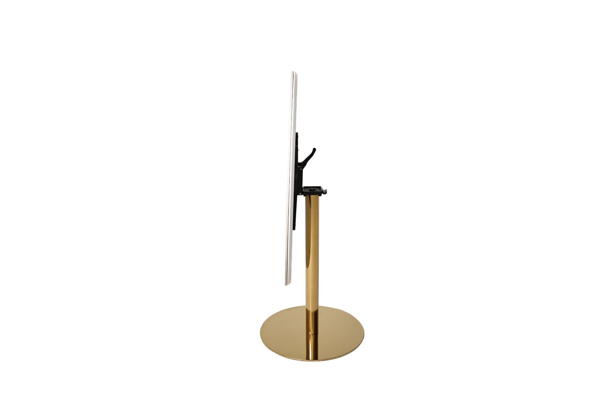 White Smoke Luxe Folding Round Dining Table – Silver Chrome, Gold Chrome &amp; Matt Black