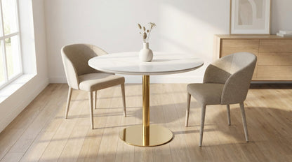 Dark Gray Luxe Folding Round Dining Table – Silver Chrome, Gold Chrome &amp; Matt Black