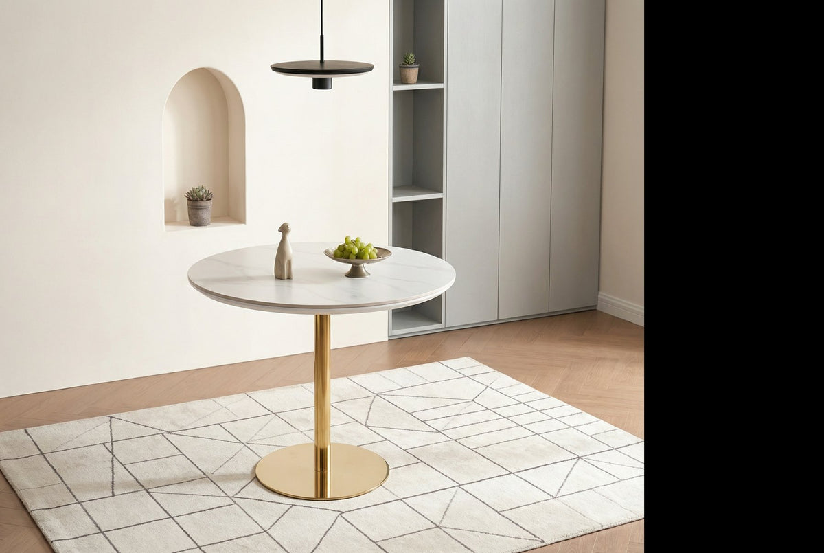 Black Luxe Folding Round Dining Table – Silver Chrome, Gold Chrome &amp; Matt Black