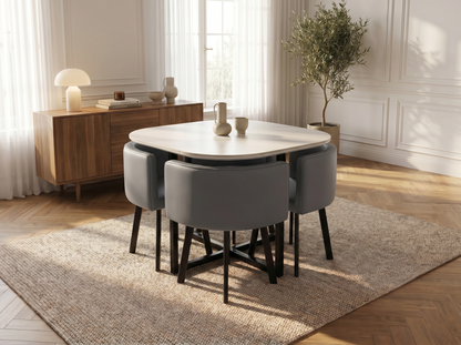 Rosy Brown Oliver Nesting Dining Table set Square