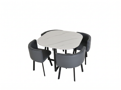 White Smoke Oliver Nesting Dining Table set Square