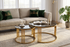 Luna 2-Piece Gold & Smoked Glass Nesting Coffee Table Set