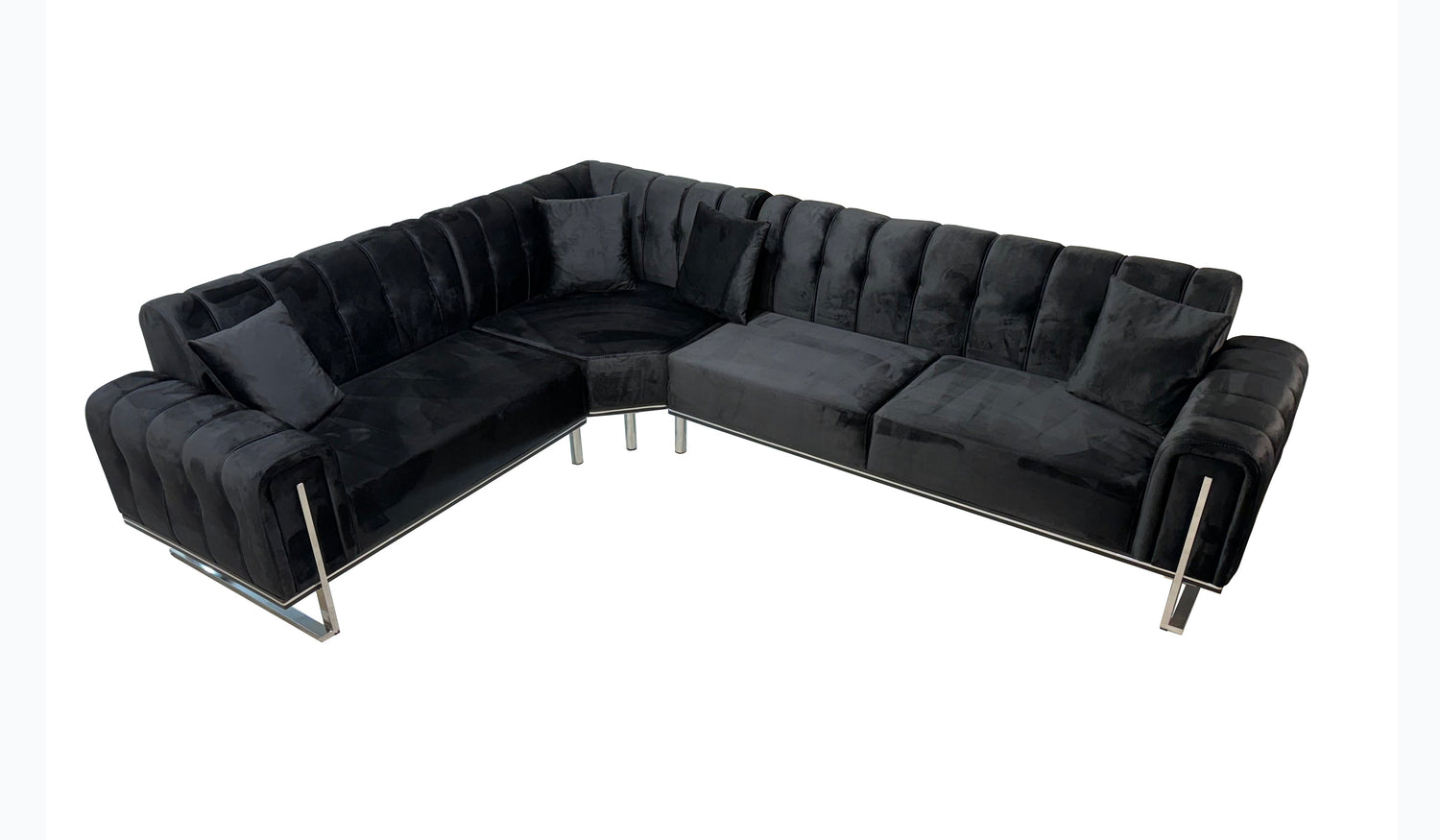 London Corner Sofa-Velvet