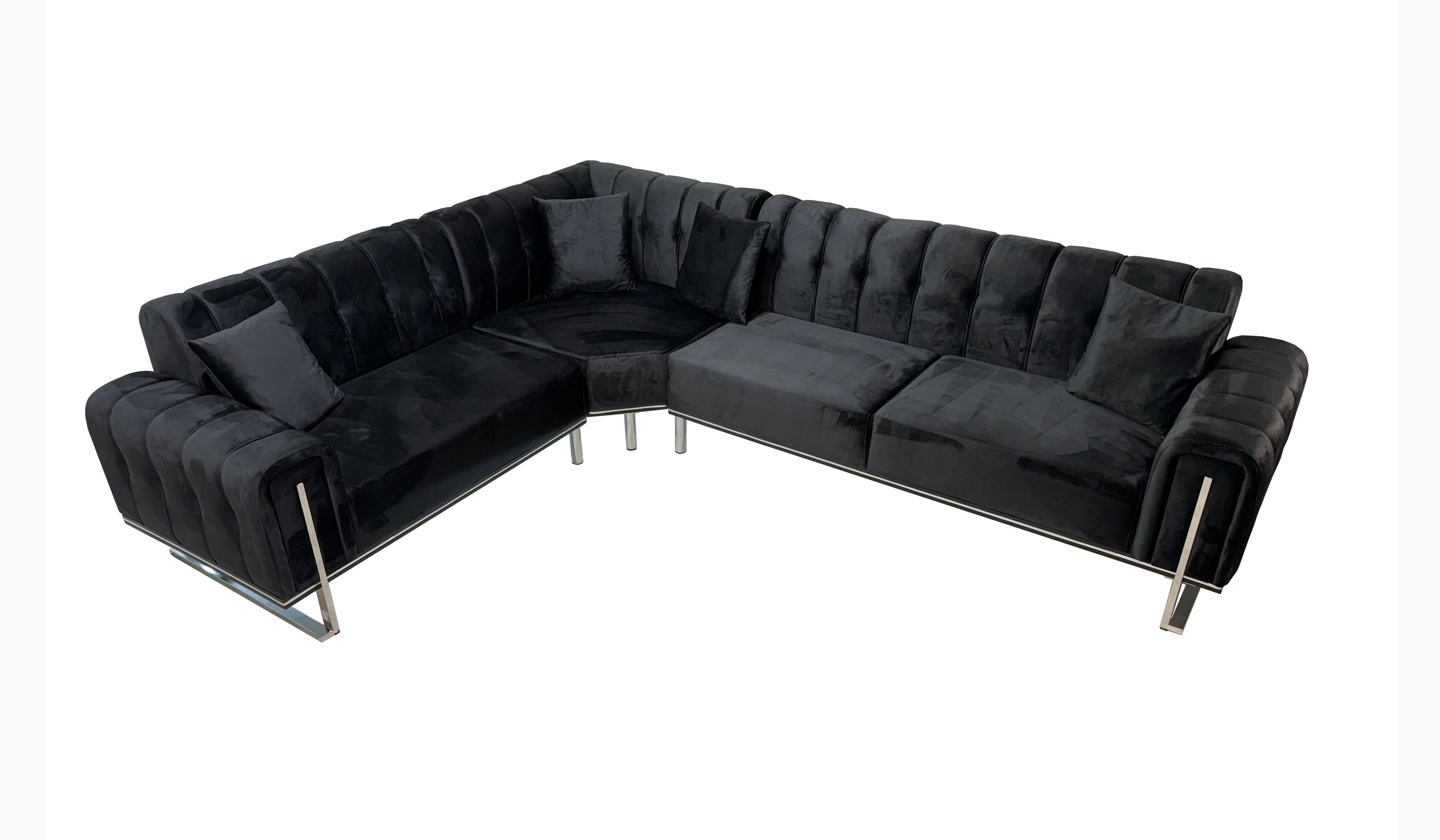 London Corner Sofa-Velvet