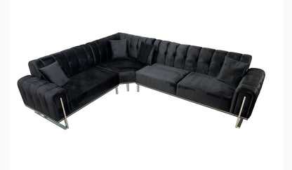 London Corner Sofa-Velvet