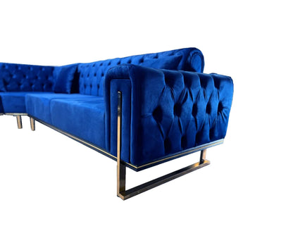 Discover the King Corner Sofa by Q&amp;P Furniture, featuring soft velvet upholstery, a spacious corner design, and ultimate comfort. Perfect for any modern living room. Shop Modern Corner Sofa for Living Room now!