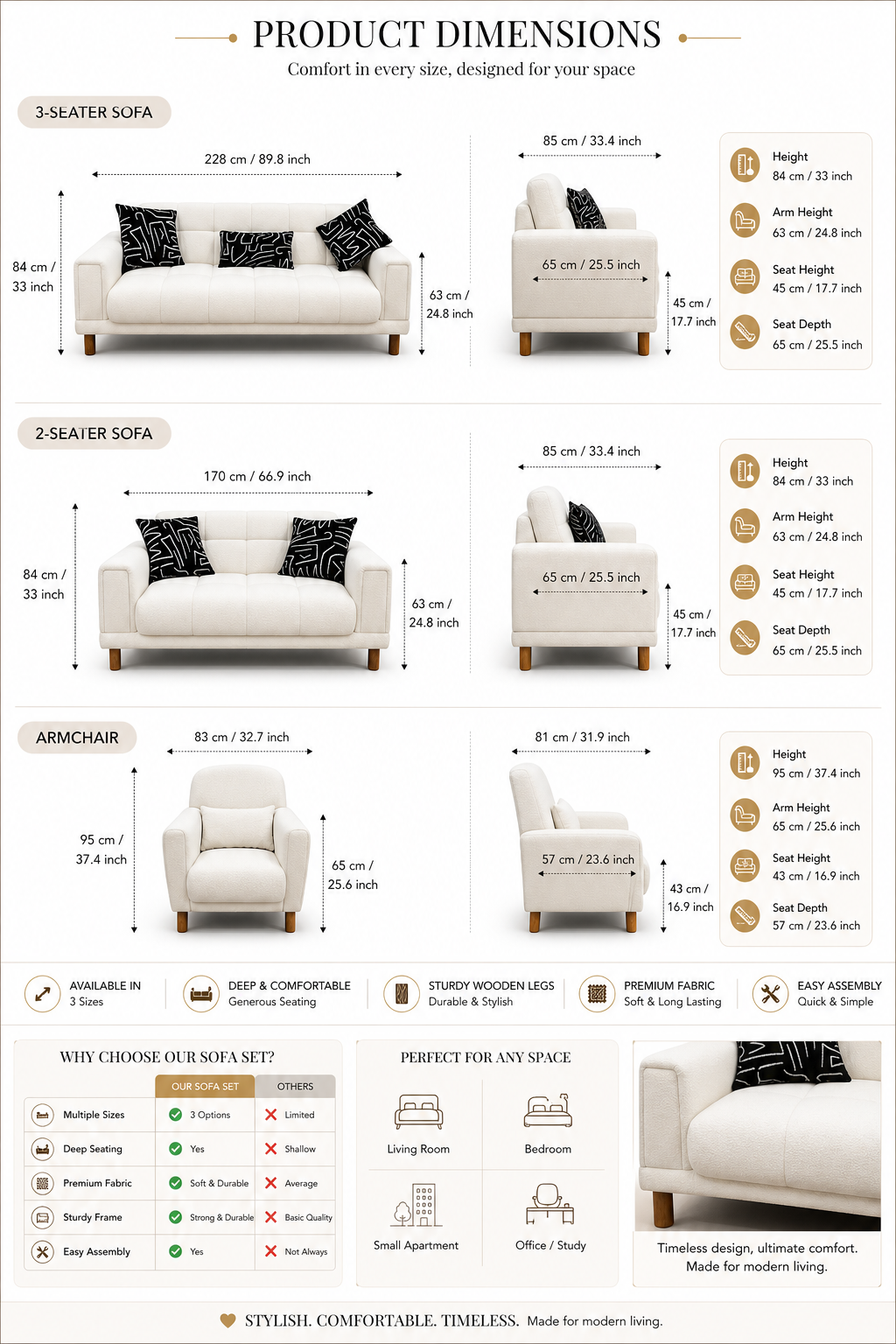 Flora Sofa Bed Set Teddy