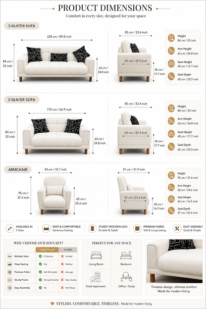 Flora Sofa Bed Set Teddy