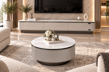 Aurora Marble-Effect Living Room Set