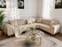 Q&P Furniture New London Corner Sofa showing a modern fabric corner sofa with plush cushions in a stylish living room setting.