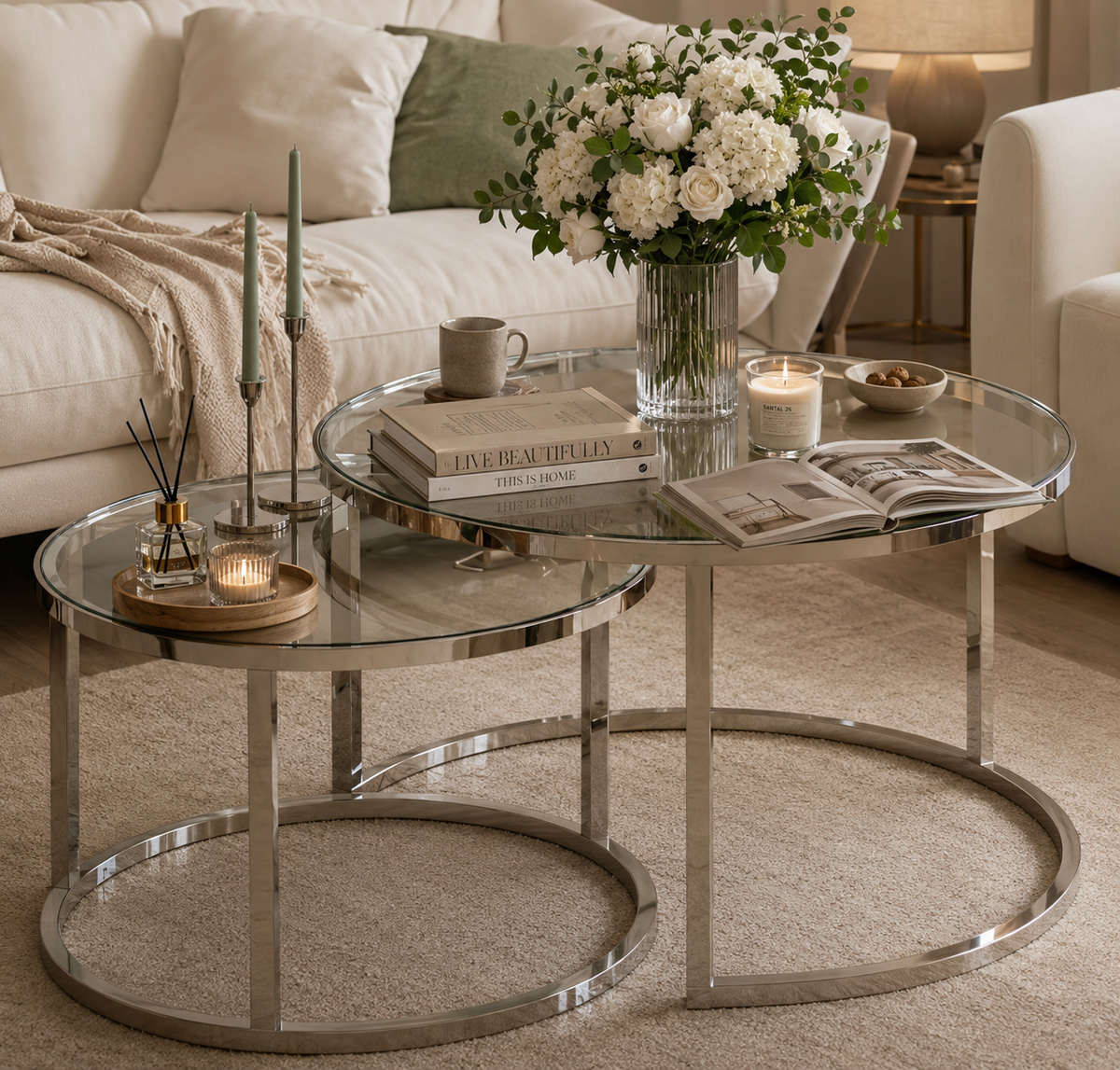 Dim Gray Veyra Nesting Coffee Table Set