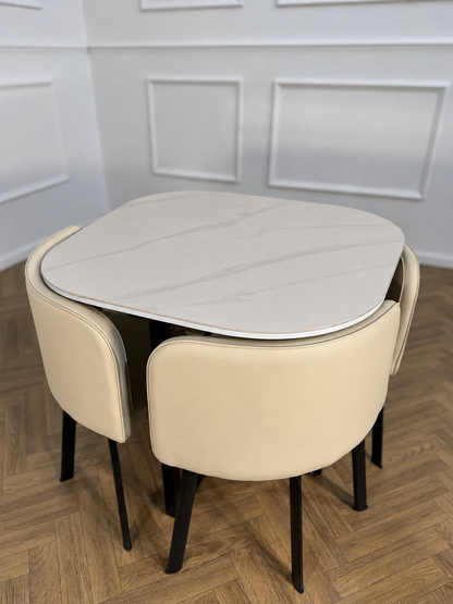 Gray Oliver 90cm Square Nesting Dining Table Set
