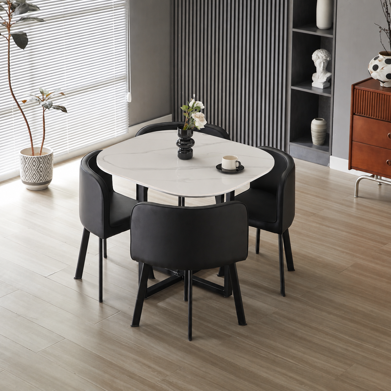 Oliver Nesting Dining Table set Square 1