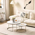 Q&P Furniture Nova coffee table set with gold finish and sintered stone tabletop, featuring modern design and sleek legs.
