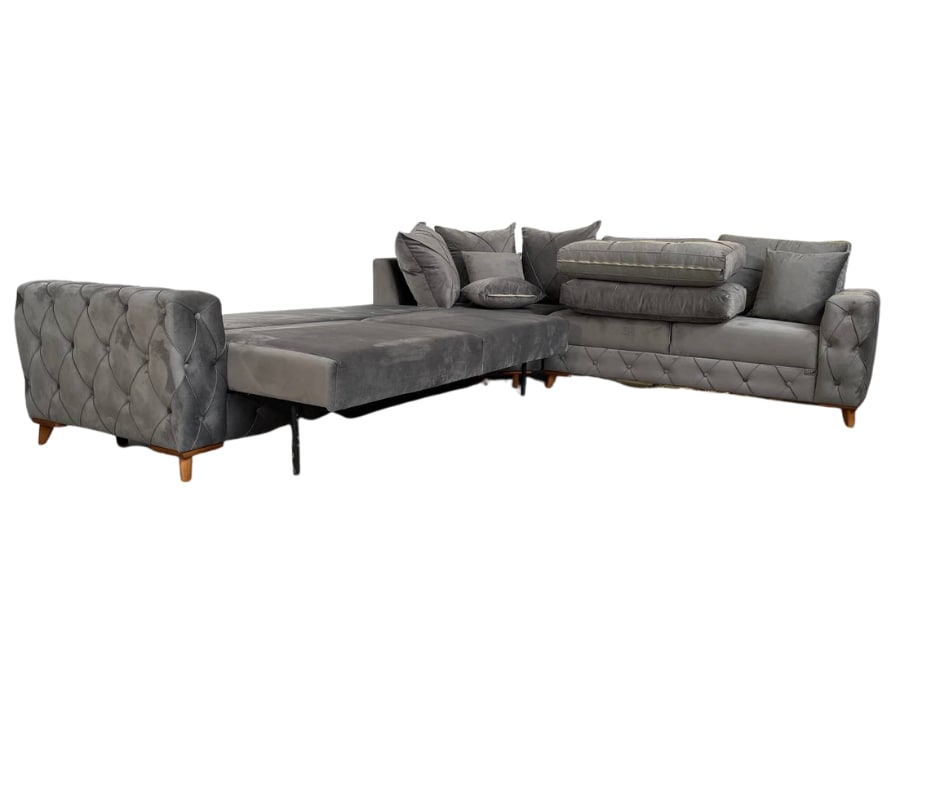 Lovely Corner Sofa- Velvet Corner Sofa Bed With Storage
