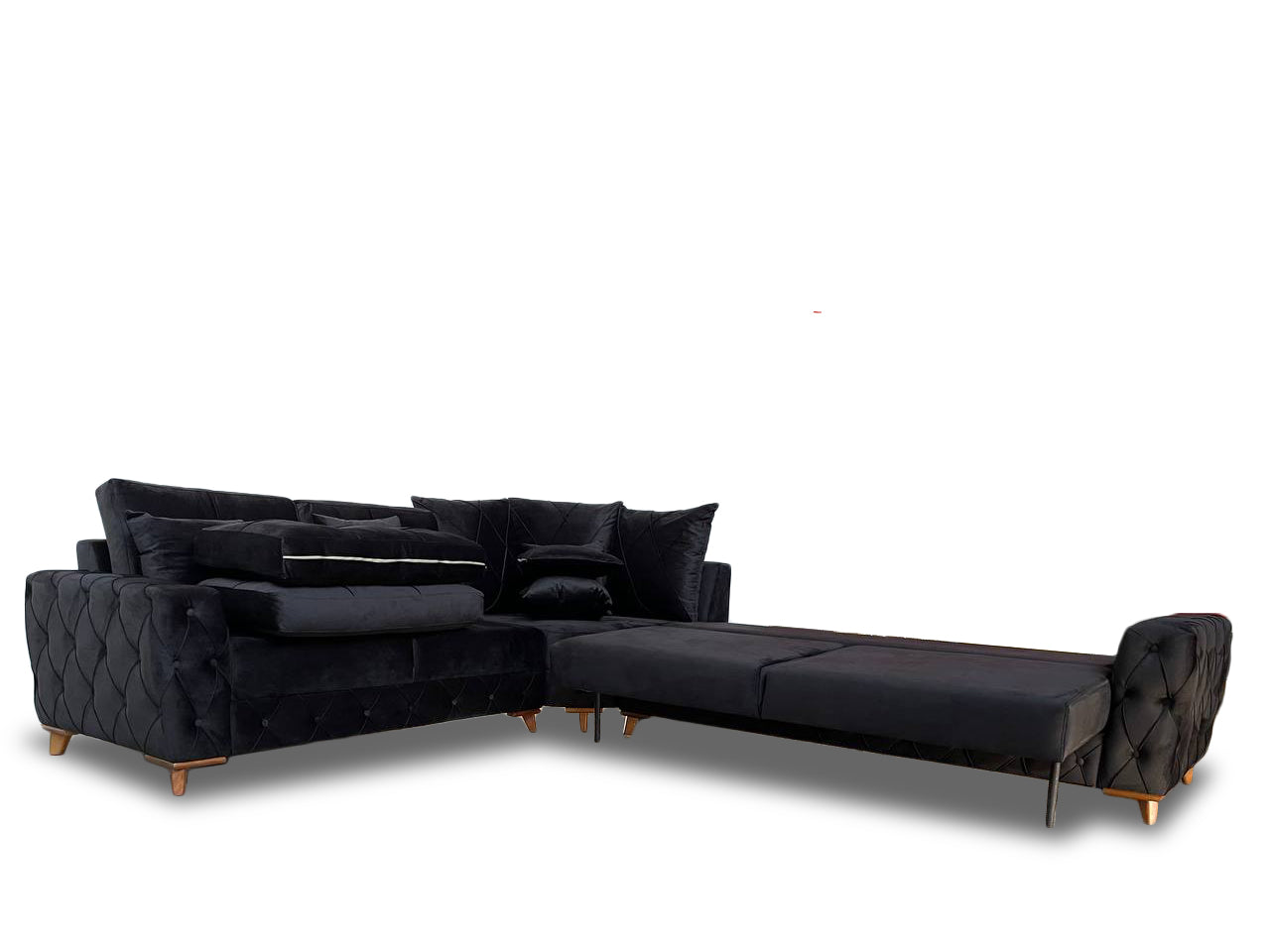 Lovely Corner Sofa- Velvet Corner Sofa Bed With Storage
