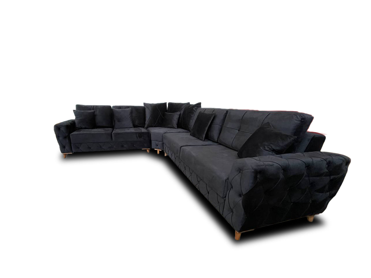 Lovely Corner Sofa- Velvet Corner Sofa Bed With Storage