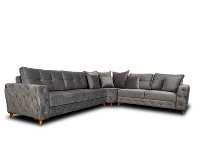 Lovely Corner Sofa- Velvet Corner Sofa Bed With Storage