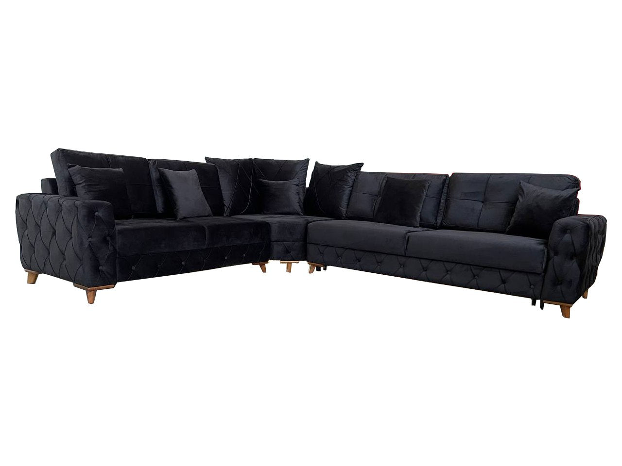 Lovely Corner Sofa- Velvet Corner Sofa Bed With Storage