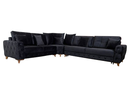 Lovely Corner Sofa- Velvet Corner Sofa Bed With Storage