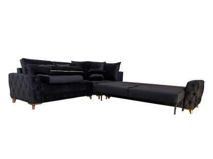 Lovely Corner Sofa- Velvet Corner Sofa Bed With Storage