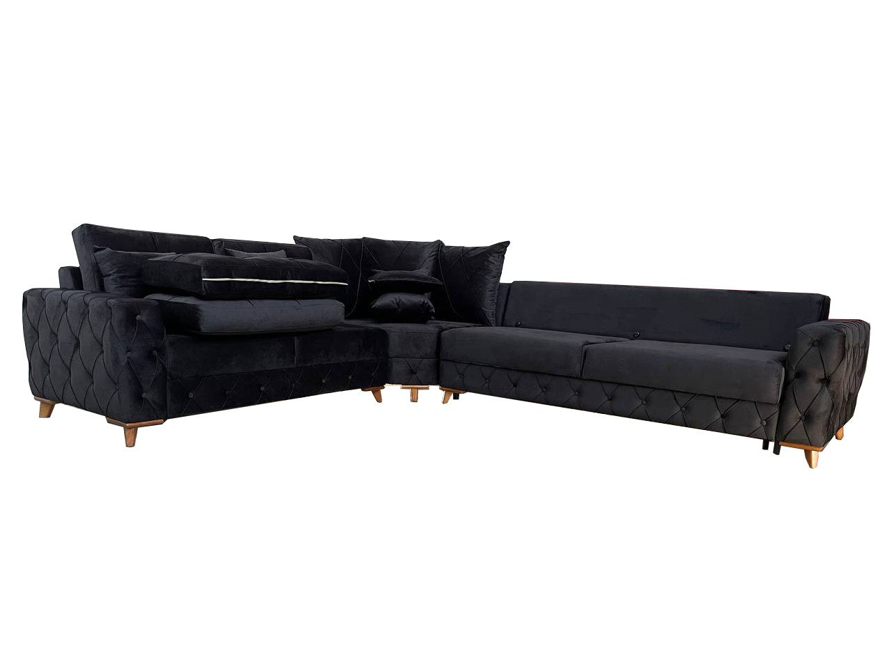 Lovely Corner Sofa- Velvet Corner Sofa Bed With Storage